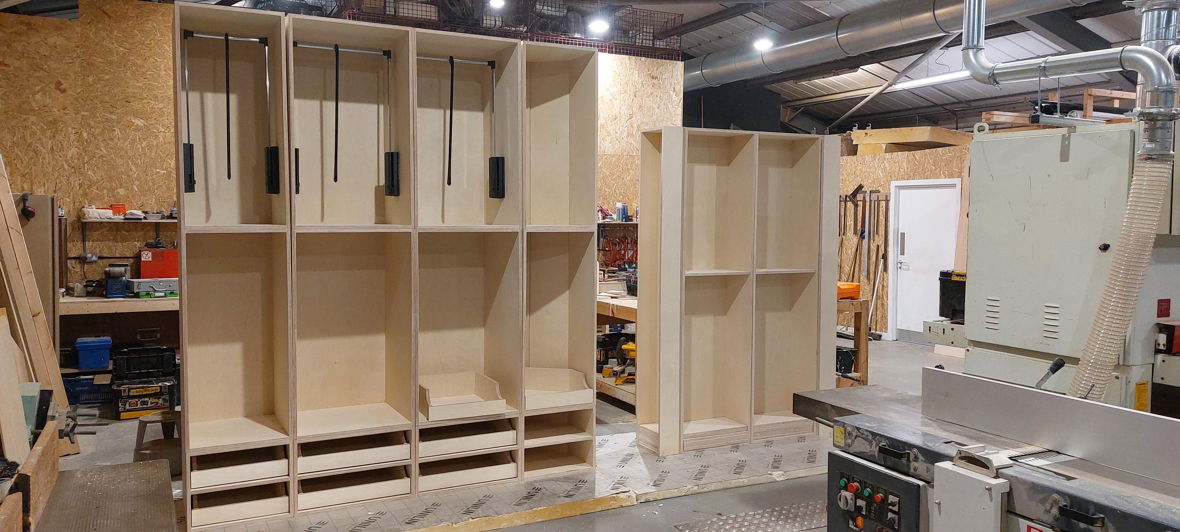 Bespoke timber wardrobe in the Northshire workshop